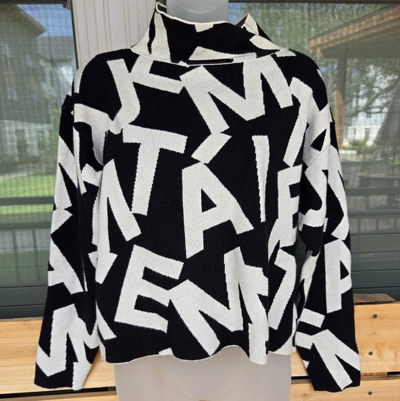 Anthropologie Black and White JeTaime Sweater - Picture 3 of 11